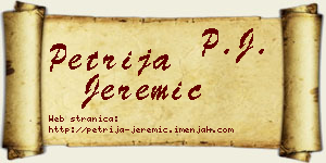 Petrija Jeremić vizit kartica